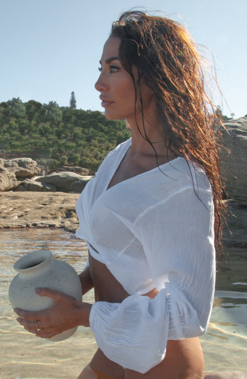 Nalah Wrap Top - White