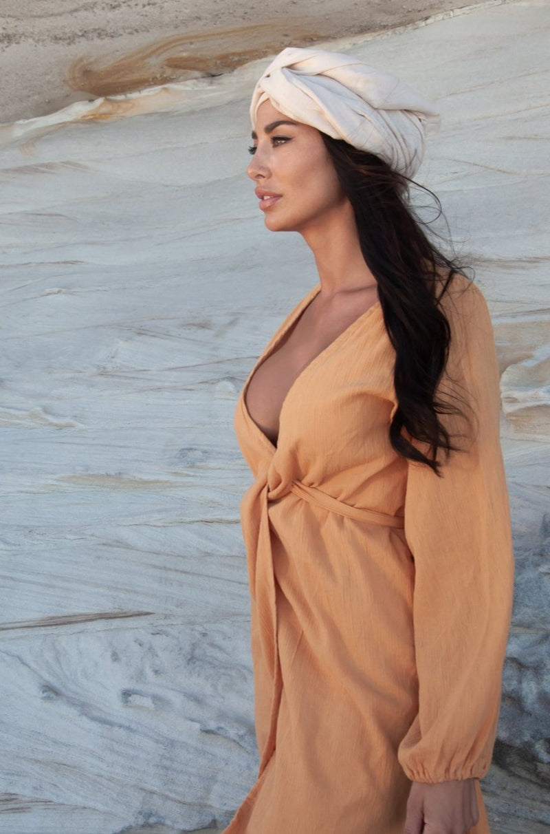 Kaia Wrap Dress - Sand